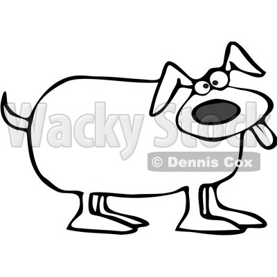 Royalty-Free Vector Clip Art Illustration of a Black And White Happy