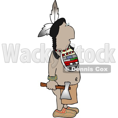  - 4617-indian-standing-with-a-hatchet-in-his-hand-clipart-by-dennis-cox-at-wackystock