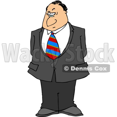 Businessman with a Disbelief Facial Expression and a Raised Eyebrow Clipart