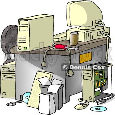 Messy Desk Clipart