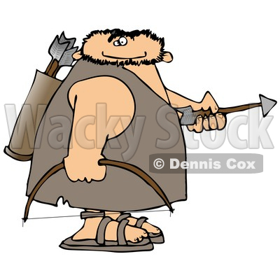 Caveman With a Bow and Arrows Clipart Picture © djart #6167