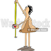 Clipart of a Cartoon Caveman Using a Tape Measure - Royalty Free Vector Illustration © djart #1455247