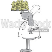 Clipart of a Cartoon Chef Dog Holding up a Tray of Biscuits - Royalty Free Vector Illustration © djart #1616726