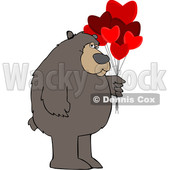 Cartoon Brown Bear Holding Valentine Balloons © djart #1641473