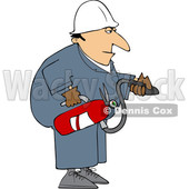 Cartoon Man Using a Fire Extinguisher © djart #1693416