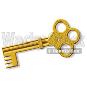 Decorative Ancient Gold Skeleton Key Clipart © djart #4805