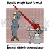 Royalty-Free (RF) Clipart Illustration of a Work Safety Scene Of A Man Tightening A Gas Meter © djart #86869