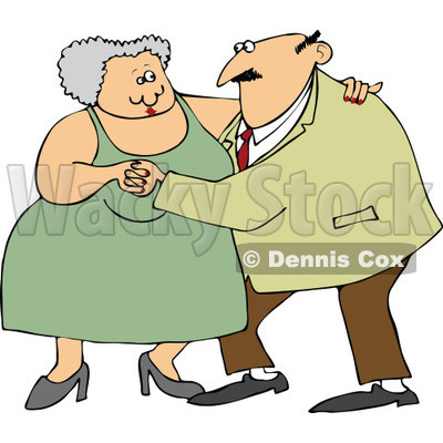 Cartoon Of A Chubby Old Couple Dancing - Royalty Free Vector Clipart ...