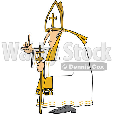 Cartoon of a Pope Holding up a Finger - Royalty Free Vector Clipart ...
