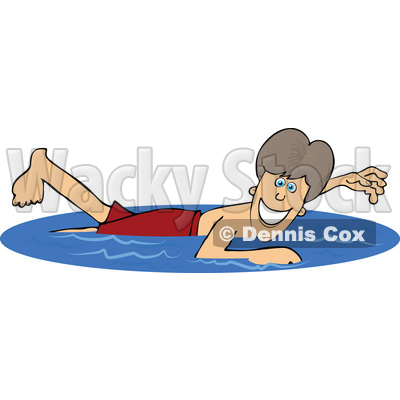 Royalty-Free (RF) Clipart Illustration of a Happy Boy Swimming On ...