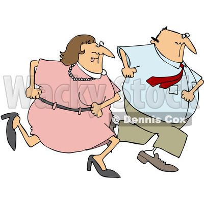 Royalty-Free (RF) Clipart Illustration of a Man And Woman On The Run ...