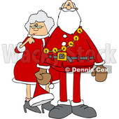 Royalty-Free (RF) Clipart Illustration of Santa Sitting On A Toilet In ...