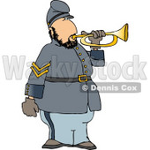 Armed Union Soldier Standing Beside His Horse Clipart Illustration ...